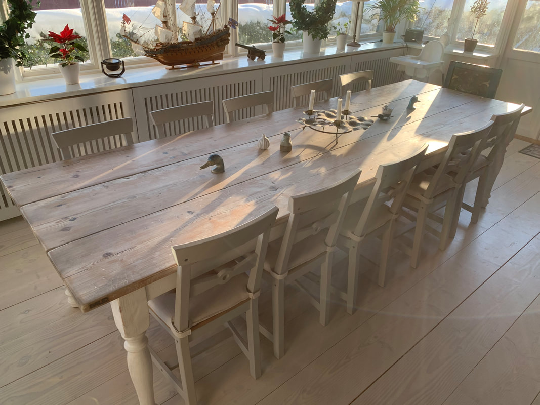 Farmtable rustikt matbord återvunnet trä